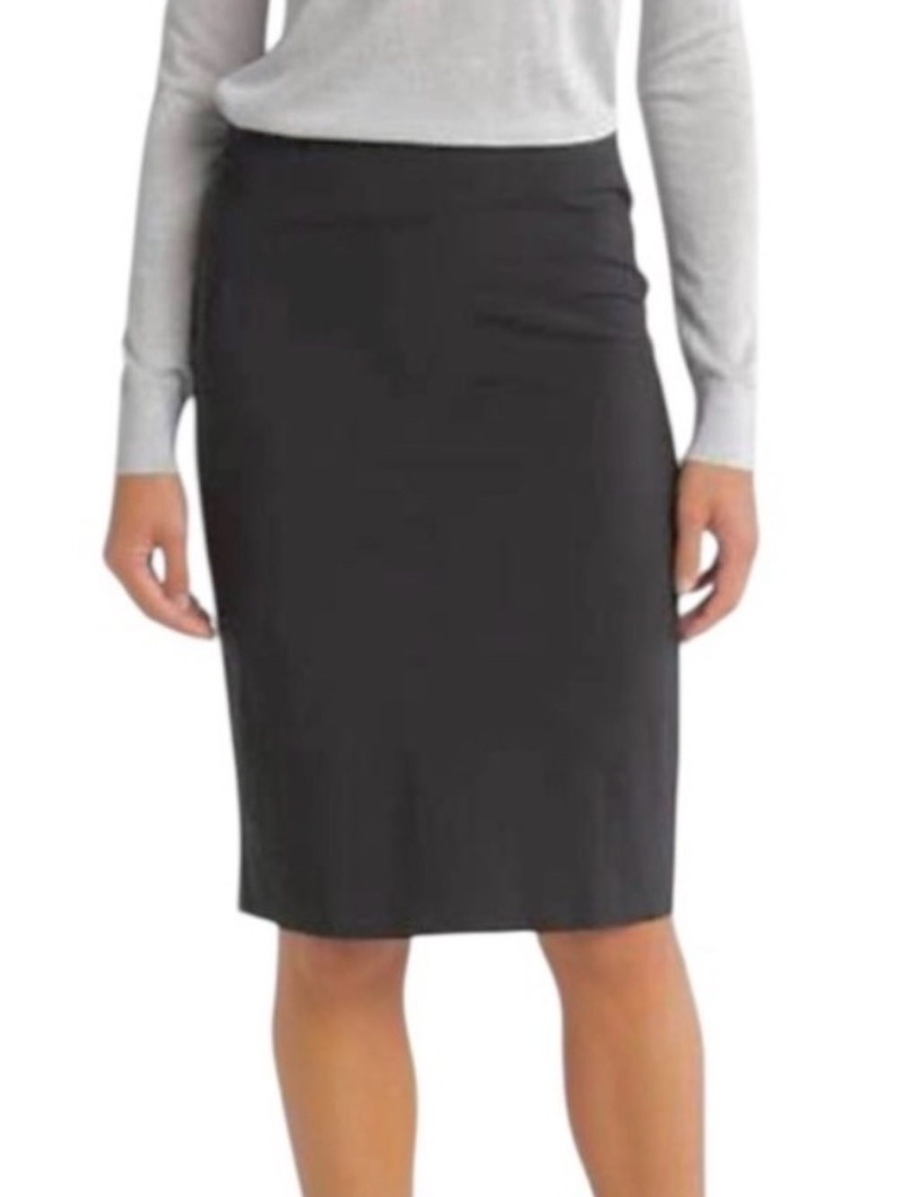 Classiques Entier Black Pencil Skirt Stitch Detail Size 8 Career Knee Length